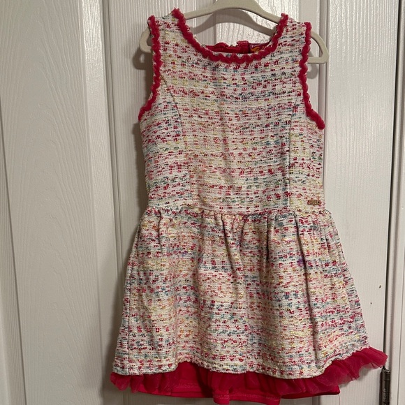 Dreamworks Colorful Tweed Dress with Pink Accents - Picture 1 of 5